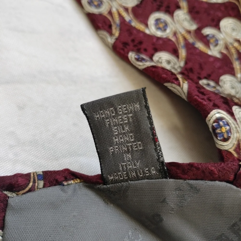 Robert Talbott Best Of Class Burgundy Silk Tie Necktie Swirl Abstract Boho